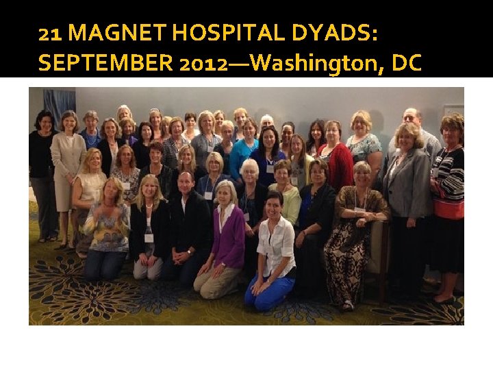 21 MAGNET HOSPITAL DYADS: SEPTEMBER 2012—Washington, DC 