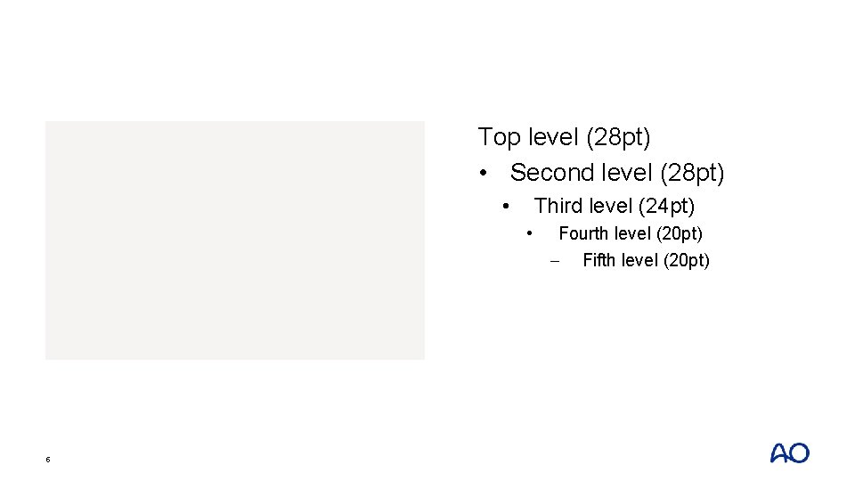 Top level (28 pt) • Second level (28 pt) • Third level (24 pt)