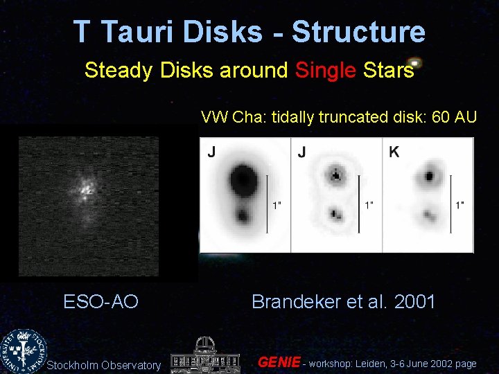 T Tauri Disks - Structure Steady Disks around Single Stars VW Cha: tidally truncated