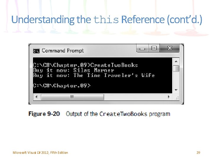 Understanding the this Reference (cont’d. ) Microsoft Visual C# 2012, Fifth Edition 29 Understanding the this Reference (cont’d. ) Microsoft Visual C# 2012, Fifth Edition 29