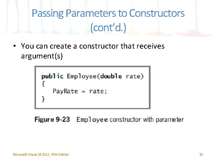 Passing Parameters to Constructors (cont’d. ) • You can create a constructor that receives Passing Parameters to Constructors (cont’d. ) • You can create a constructor that receives