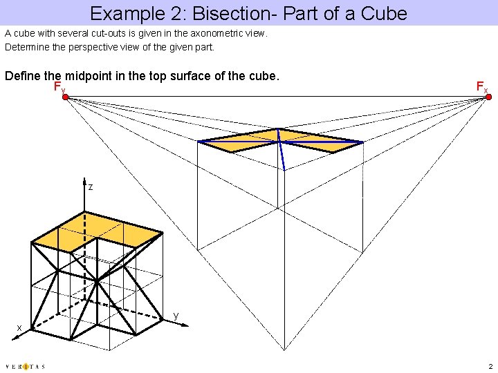 Example 2: Bisection- Part of a Cube A cube with several cut-outs is given