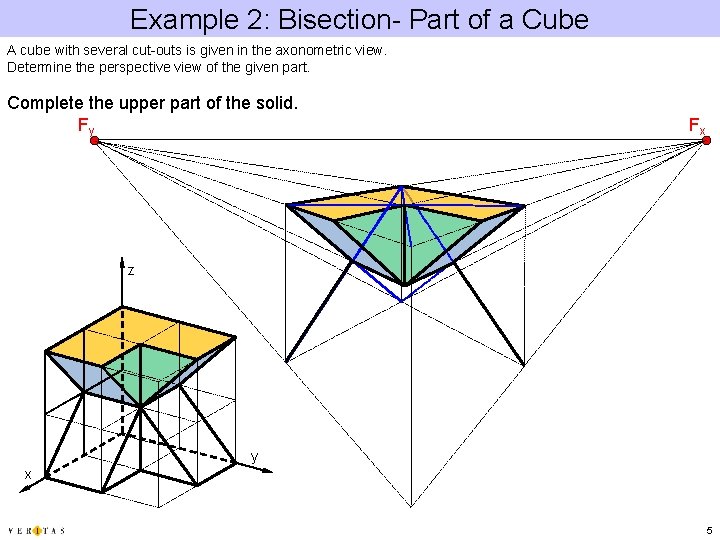 Example 2: Bisection- Part of a Cube A cube with several cut-outs is given