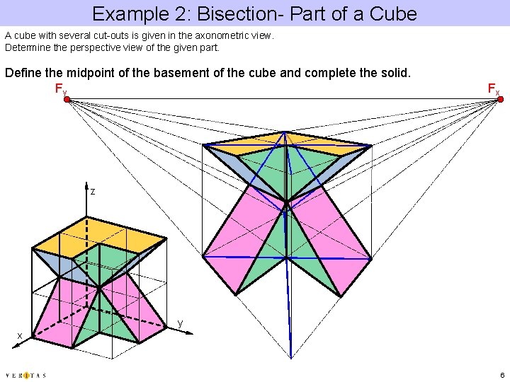 Example 2: Bisection- Part of a Cube A cube with several cut-outs is given