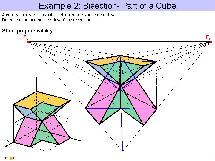 Example 2: Bisection- Part of a Cube A cube with several cut-outs is given