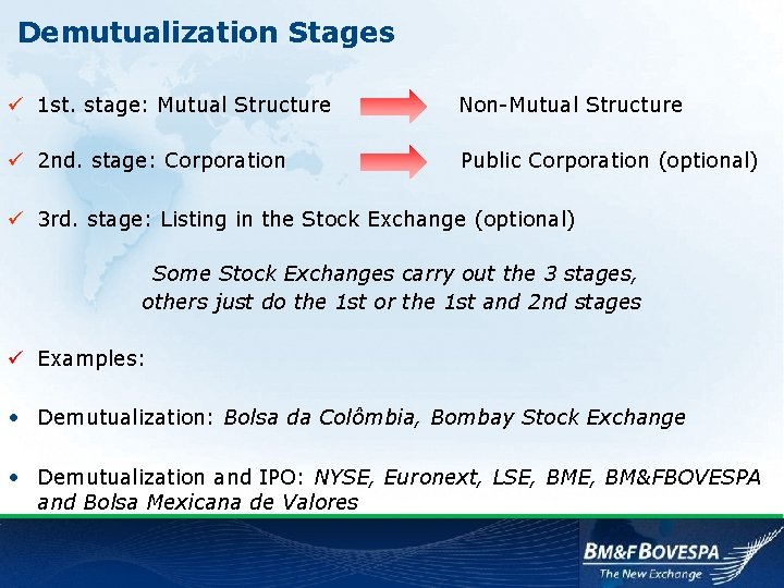 Demutualization Stages ü 1 st. stage: Mutual Structure Non-Mutual Structure ü 2 nd. stage: