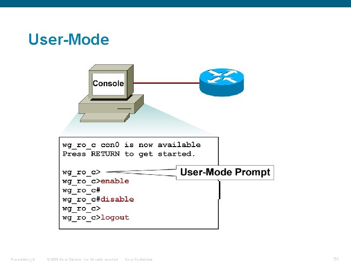 User-Mode Presentation_ID © 2006 Cisco Systems, Inc. All rights reserved. Cisco Confidential 51 