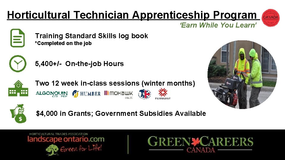 Horticultural Technician Apprenticeship Program ‘Earn While You Learn’ Training Standard Skills log book *Completed