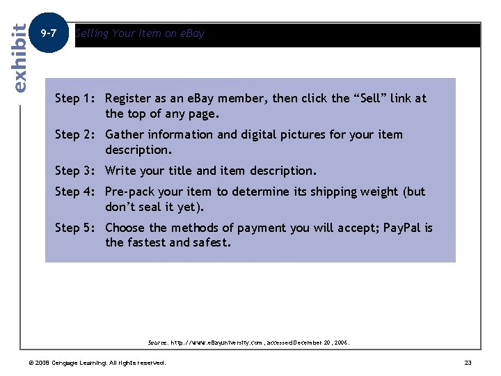 9 -7 Selling Your Item on e. Bay Step 1: Register as an e.