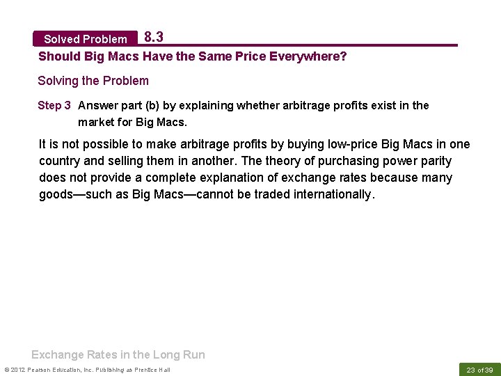 Solved Problem 8. 3 Should Big Macs Have the Same Price Everywhere? Solving the