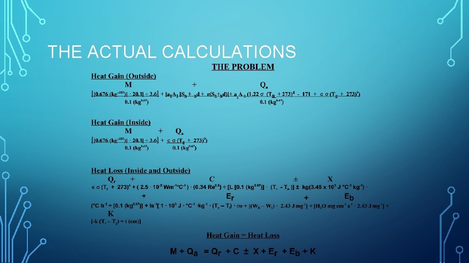 THE ACTUAL CALCULATIONS 