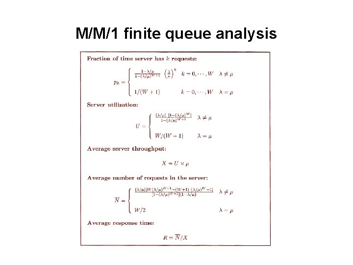 M/M/1 finite queue analysis 