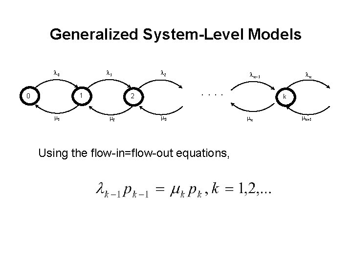 Generalized System-Level Models 0 1 1 0 1 2 . . 2 2 k-1