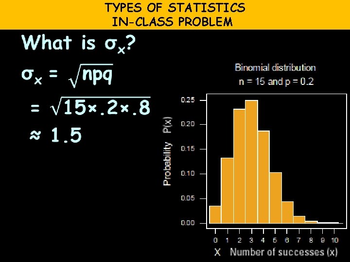 TYPES OF STATISTICS IN-CLASS PROBLEM 