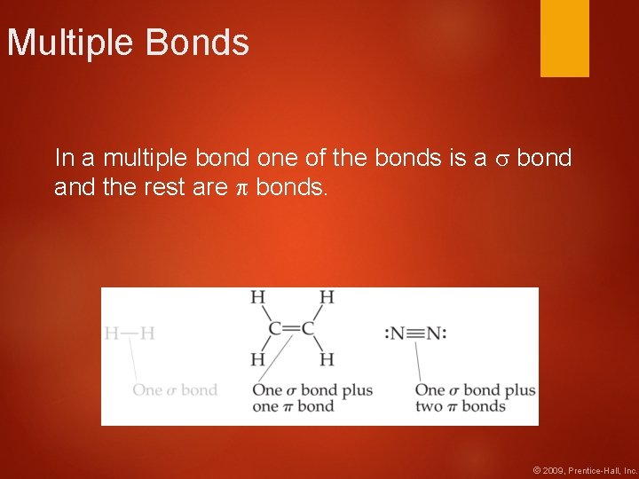 Multiple Bonds In a multiple bond one of the bonds is a bond and