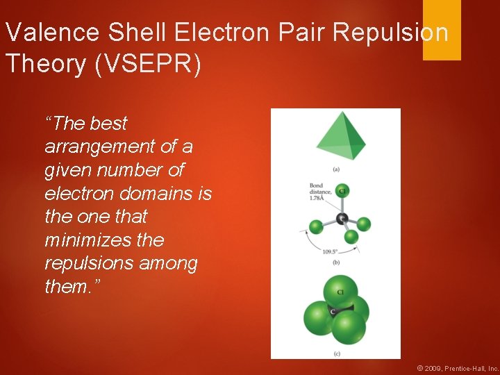 Valence Shell Electron Pair Repulsion Theory (VSEPR) “The best arrangement of a given number
