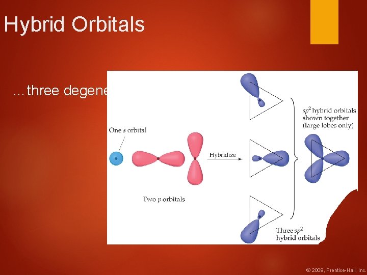 Hybrid Orbitals …three degenerate sp 2 orbitals. © 2009, Prentice-Hall, Inc. 