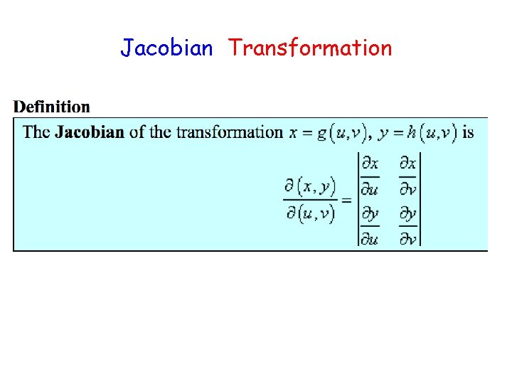 Jacobian Transformation 