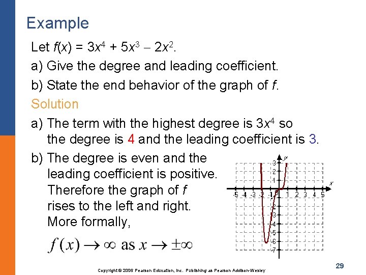 Example Let f(x) = 3 x 4 + 5 x 3 2 x 2.