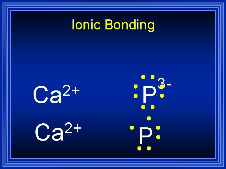 Ionic Bonding 2+ Ca P 3 - 