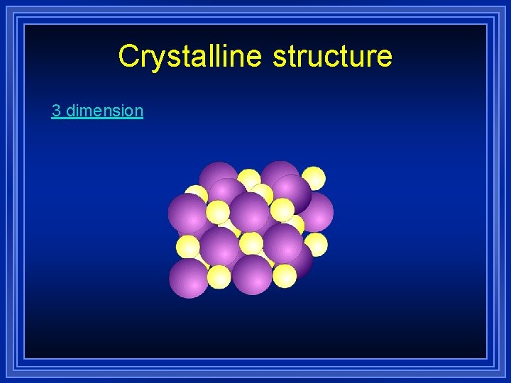 Crystalline structure 3 dimension 
