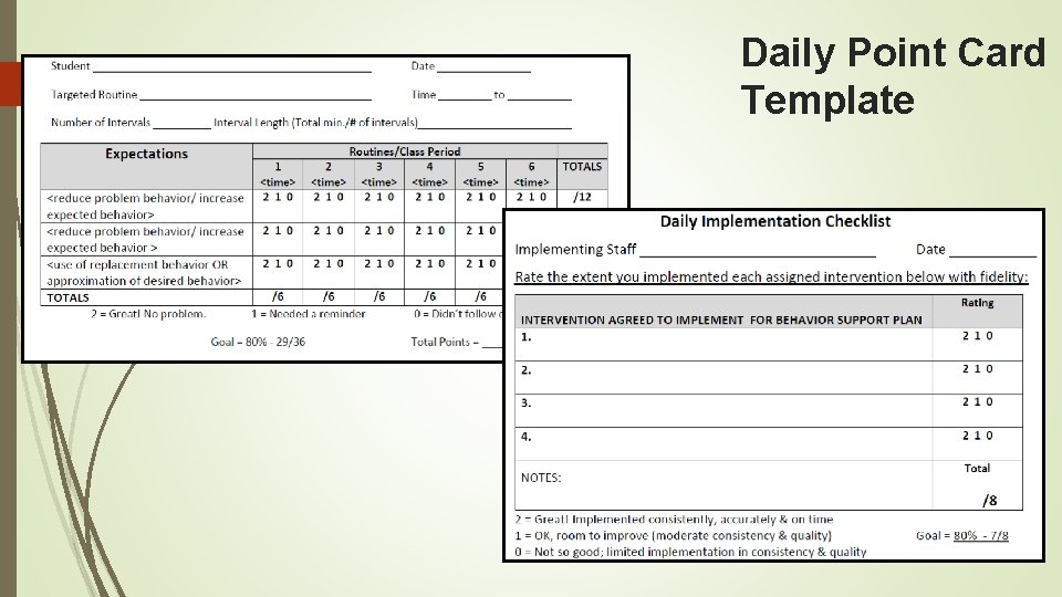 Daily Point Card Template 