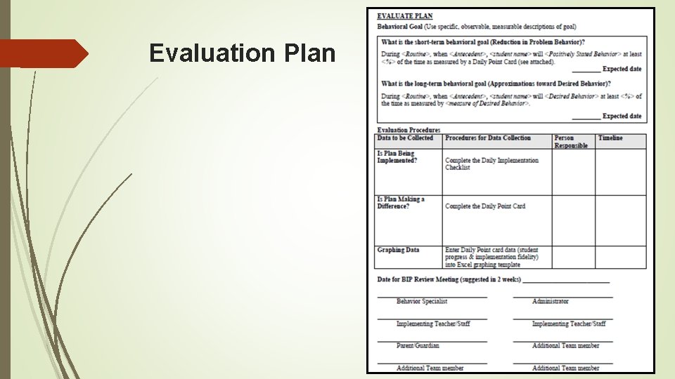 Evaluation Plan 