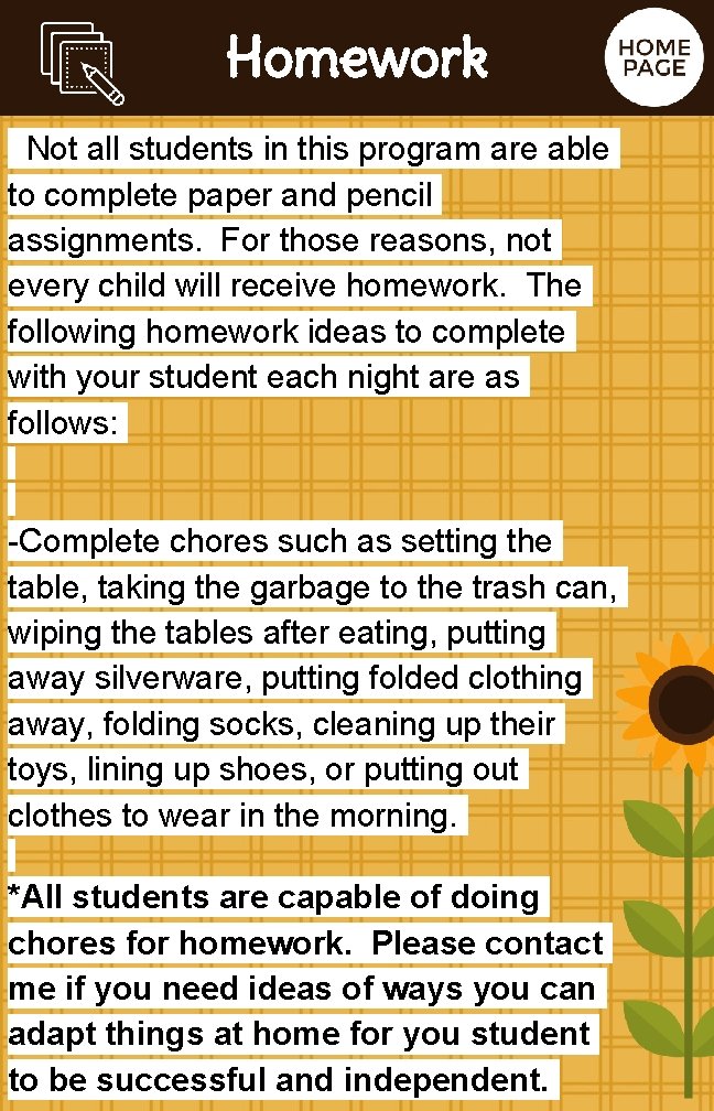 Homework Not all students in this program are able to complete paper and pencil