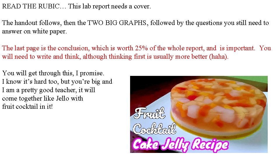 READ THE RUBIC… This lab report needs a cover. The handout follows, then the