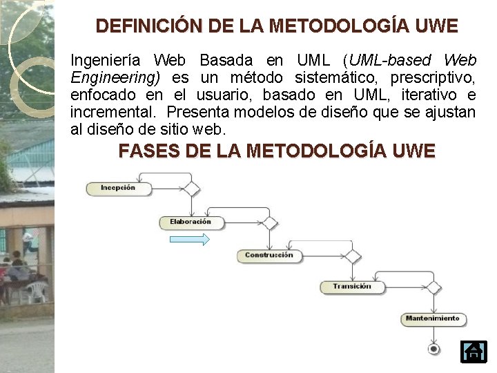 DEFINICIÓN DE LA METODOLOGÍA UWE Ingeniería Web Basada en UML (UML-based Web Engineering) es
