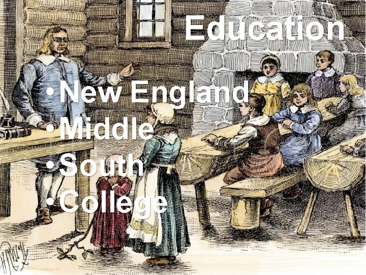 Education • New England • Middle • South • College 