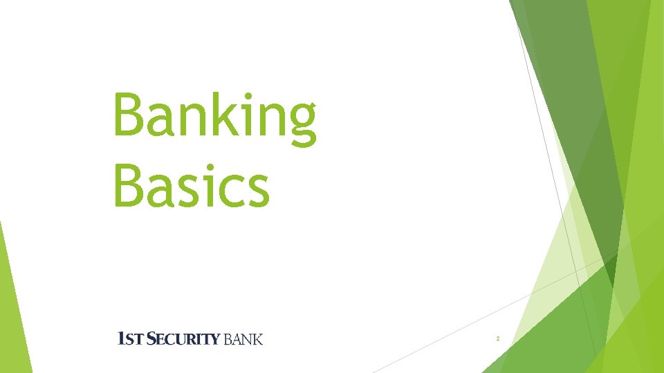 Banking Basics 2 