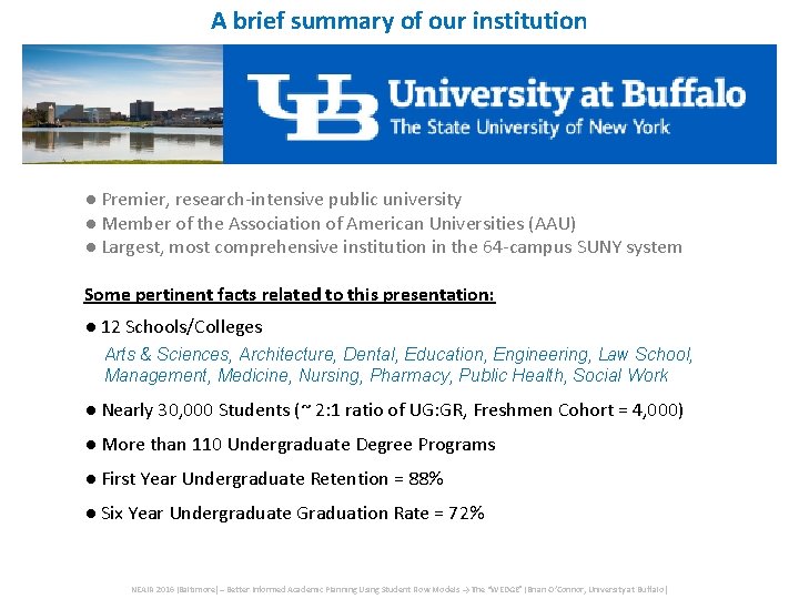 A brief summary of our institution ● Premier, research-intensive public university ● Member of A brief summary of our institution ● Premier, research-intensive public university ● Member of