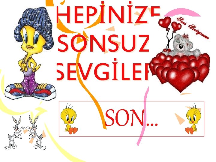 HEPİNİZE SONSUZ SEVGİLER SON… 