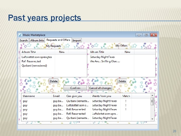 Past years projects 20 