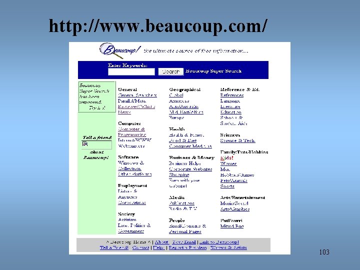 http: //www. beaucoup. com/ 103 