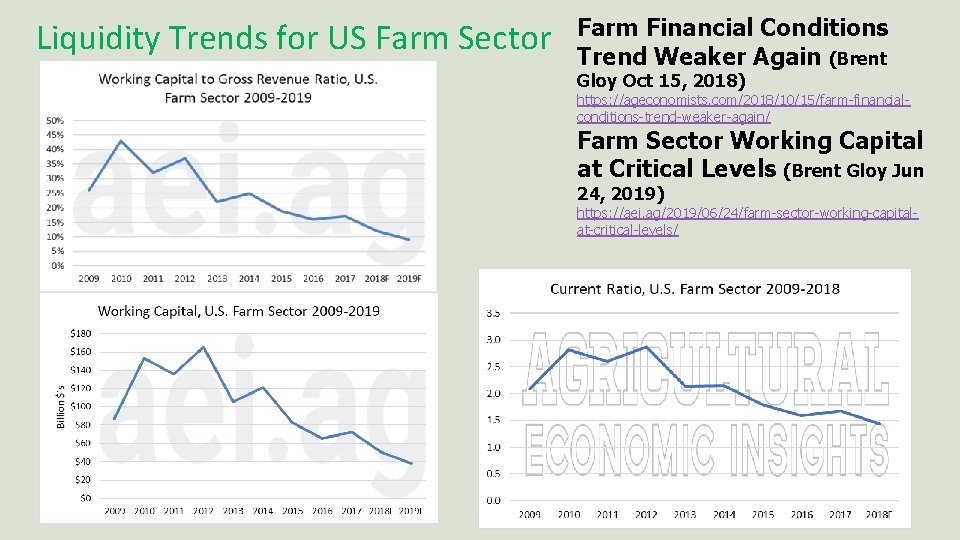 Liquidity Trends for US Farm Sector Farm Financial Conditions Trend Weaker Again (Brent Gloy