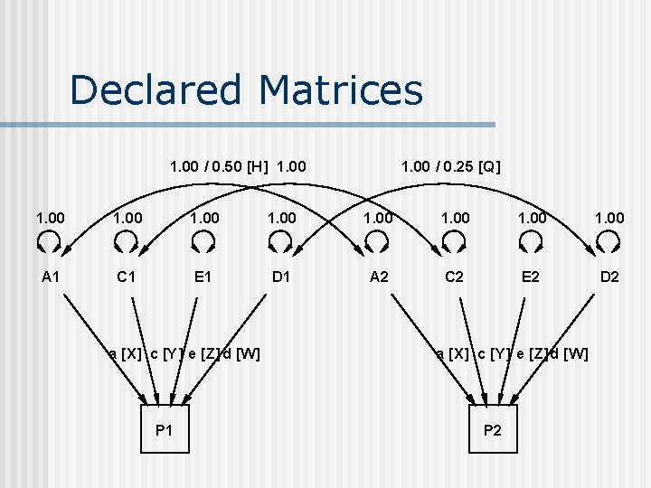 Declared Matrices 1. 00 / 0. 50 [H] 1. 00 / 0. 25 [Q]