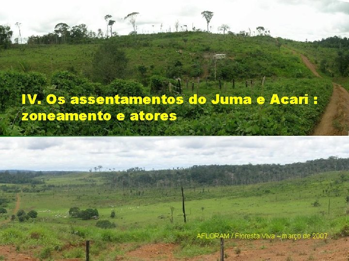 IV. Os assentamentos do Juma e Acari : zoneamento e atores AFLORAM / Floresta