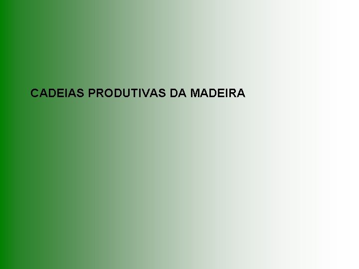 CADEIAS PRODUTIVAS DA MADEIRA 