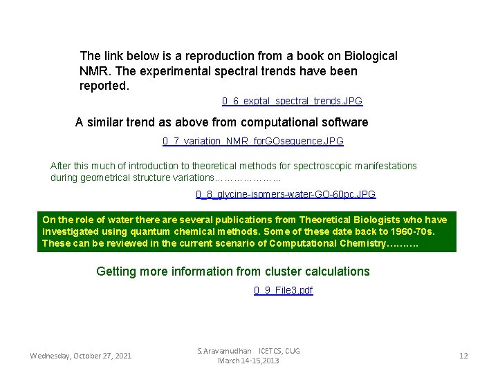 The link below is a reproduction from a book on Biological NMR. The experimental