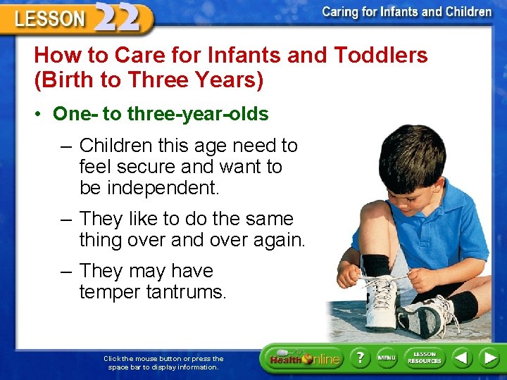 How to Care for Infants and Toddlers (Birth to Three Years) • One- to