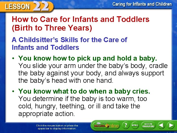 How to Care for Infants and Toddlers (Birth to Three Years) A Childsitter’s Skills