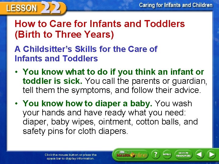 How to Care for Infants and Toddlers (Birth to Three Years) A Childsitter’s Skills