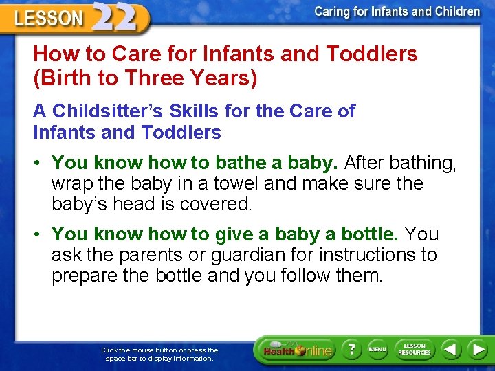 How to Care for Infants and Toddlers (Birth to Three Years) A Childsitter’s Skills