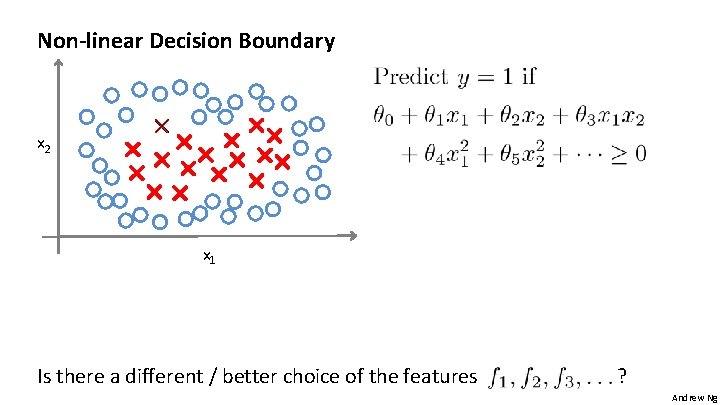 Non-linear Decision Boundary x 2 x 1 Is there a different / better choice
