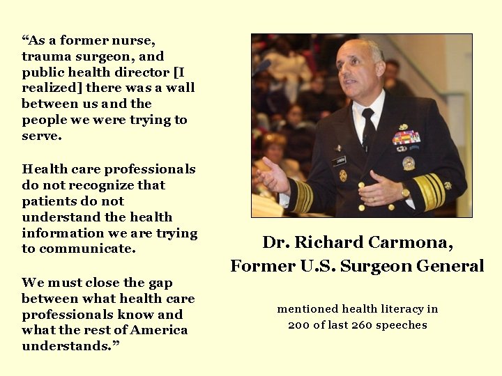 “As a former nurse, trauma surgeon, and public health director [I realized] there was