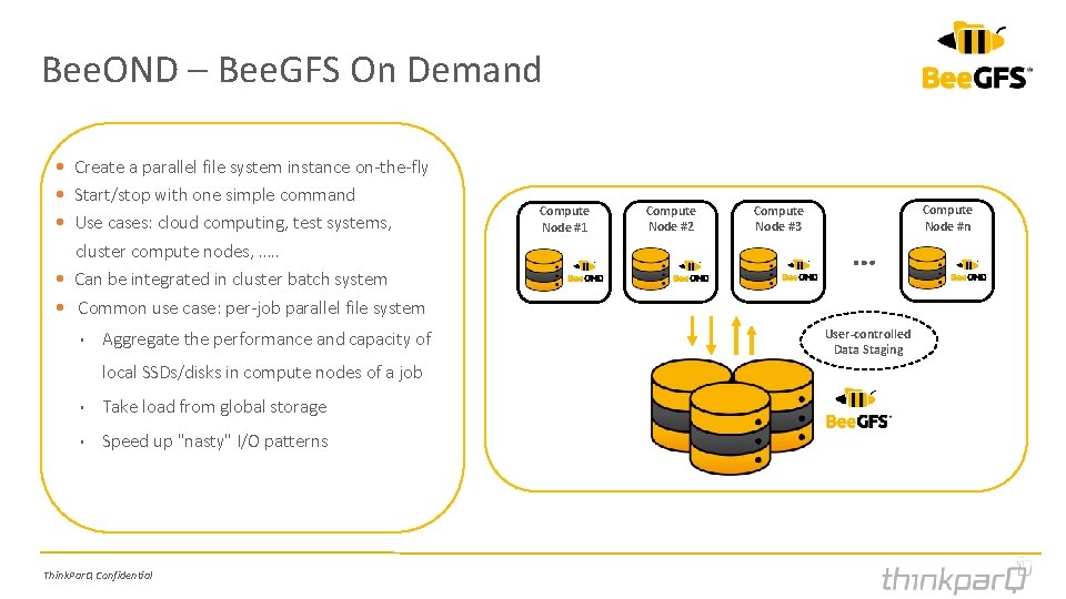 Bee. OND – Bee. GFS On Demand • Create a parallel file system instance Bee. OND – Bee. GFS On Demand • Create a parallel file system instance