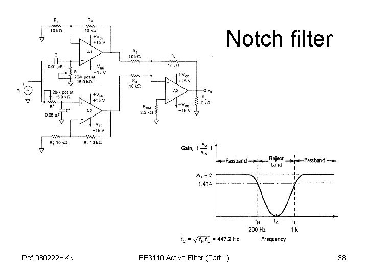 Notch filter Ref: 080222 HKN EE 3110 Active Filter (Part 1) 38 