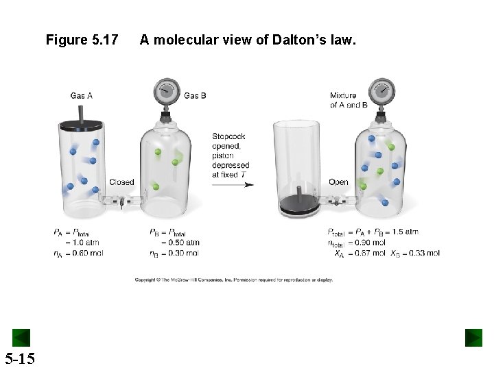 Figure 5. 17 5 -15 A molecular view of Dalton’s law. 